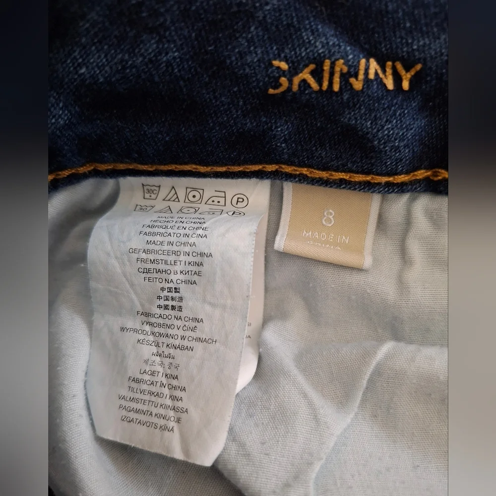 Michael Kors MK Logo Izzy Skinny Indigo Basic Jeans Size 8